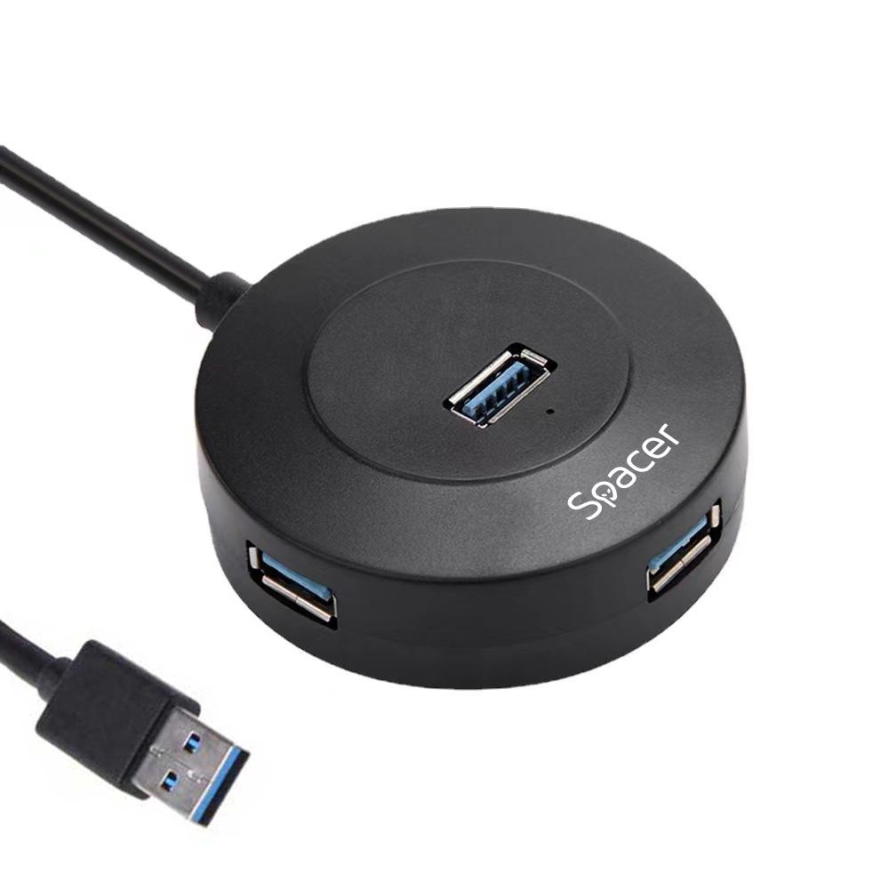 Hub-uri USB - Hub USB SPACER SPHB-USB-4U-02, USB-A, 4 porturi, Negru