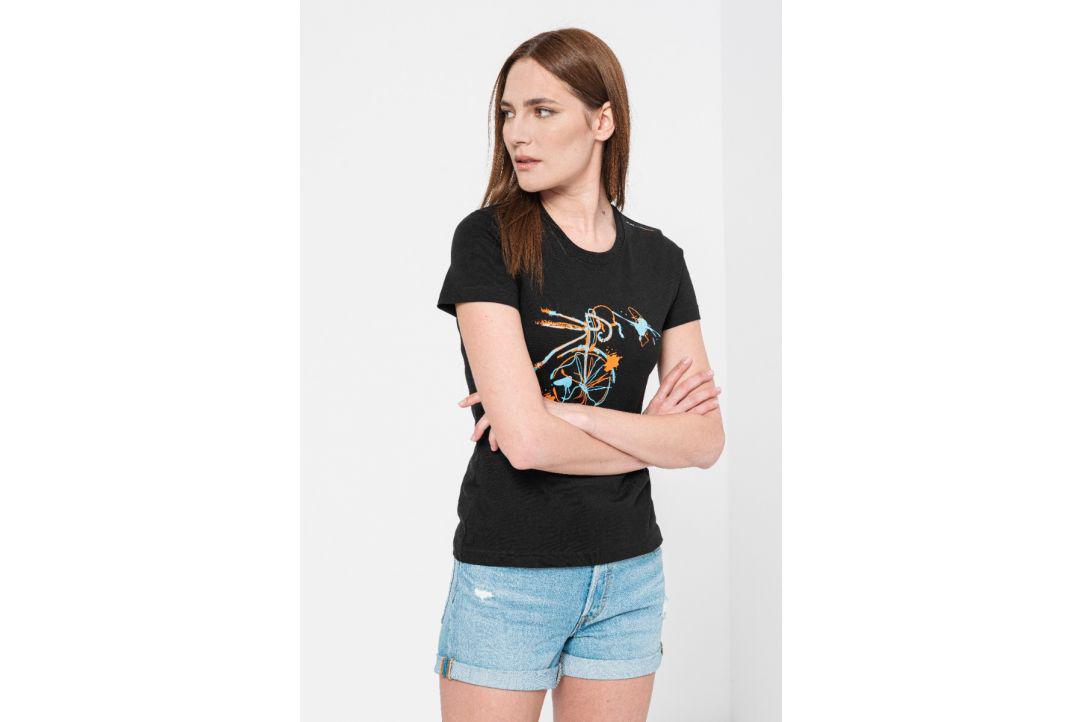 Tricouri - TSHIRT CASUAL F BICICLETA COLOR BLACK-XL