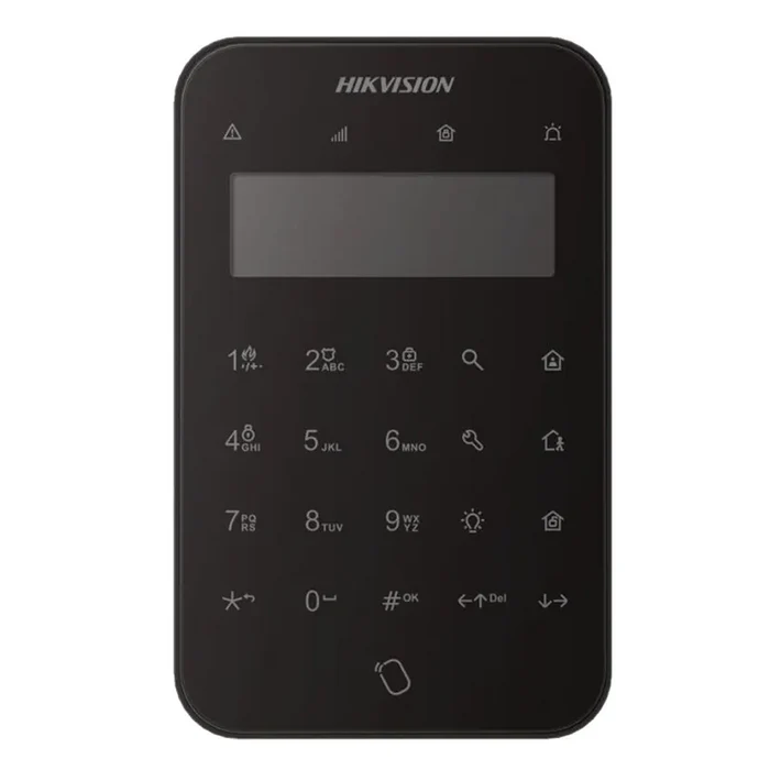Protectie la efractie - Tastatura wireless LCD AX PRO Hikvision DS-PK1-LT-WE/BK, 868MHz two-way Tri-X wireless technology; distanta comunicare RF : 1200m camp deschis; stay/away arm, disarm, silent alarm, output control; com