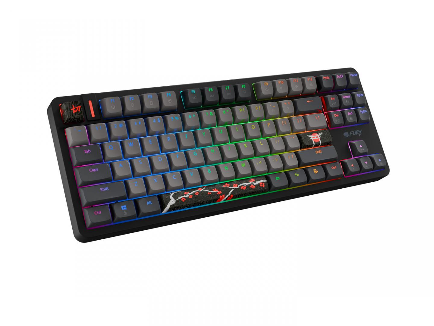 Tastatura Mecanica Gaming Fury Kanabo K6, RGB, USB, Negru si Gri, TKL [2]