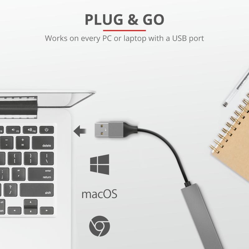 Hub USB Trust Halyx USB-A, 4 porturi, Argintiu [5]