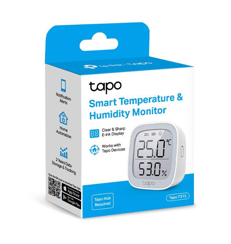TP-LINK TAPO T315, Monitor smart de temperature si umiditate (necesită Hub Tapo), Wireless: 868 / 922 MHz, Acuratete temperature: ±0.3°C, Acuratete umiditate: ±3%RH, Dimensiuni: 62 × 62 × 24.5 mm, Ali [1]
