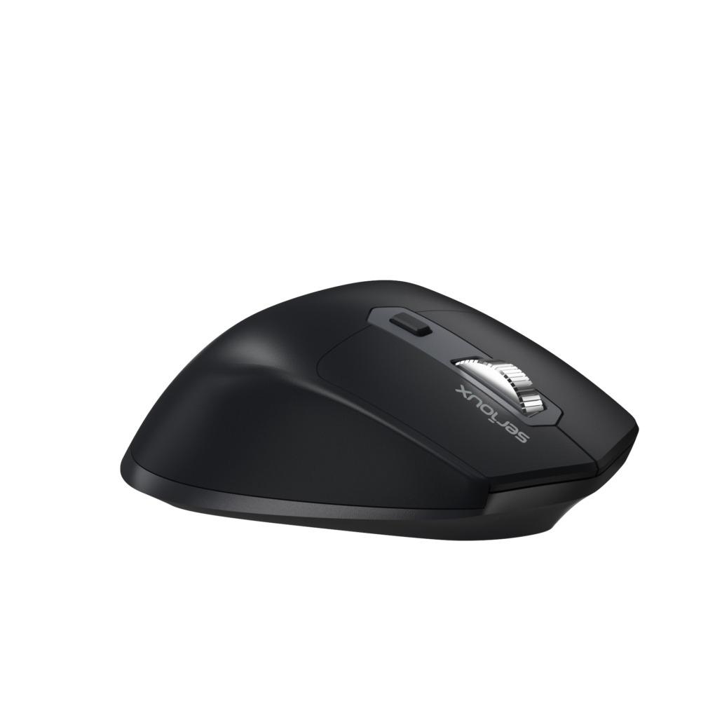 Mouse Serioux Apex 166 Wireless reincarcabil USB-C, Negru, senzor: Optic, DPI: 800/ 1200/1600/ 2400, conexiune: Dongle USB 2,4 GHz, banda de frecventa: 2,4 GHz, click silentios, design ergonomic, bate [1]