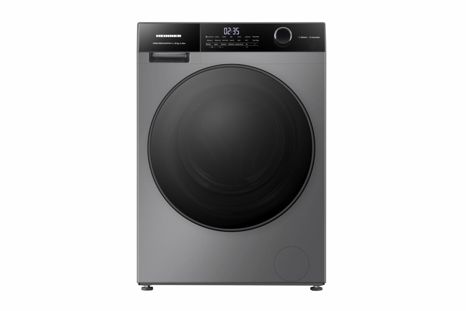 Electrocasnice mari - Masina de spalat rufe HEINNER HWM-HMK1014IVTA+++, 10 Kg, 1400 rpm, Clasa: A, Argintiu