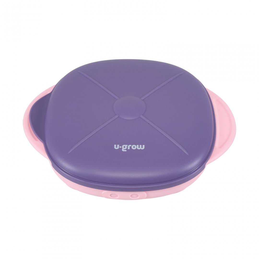 Farfurie silicon cu capac , mov, U-Grow [1]