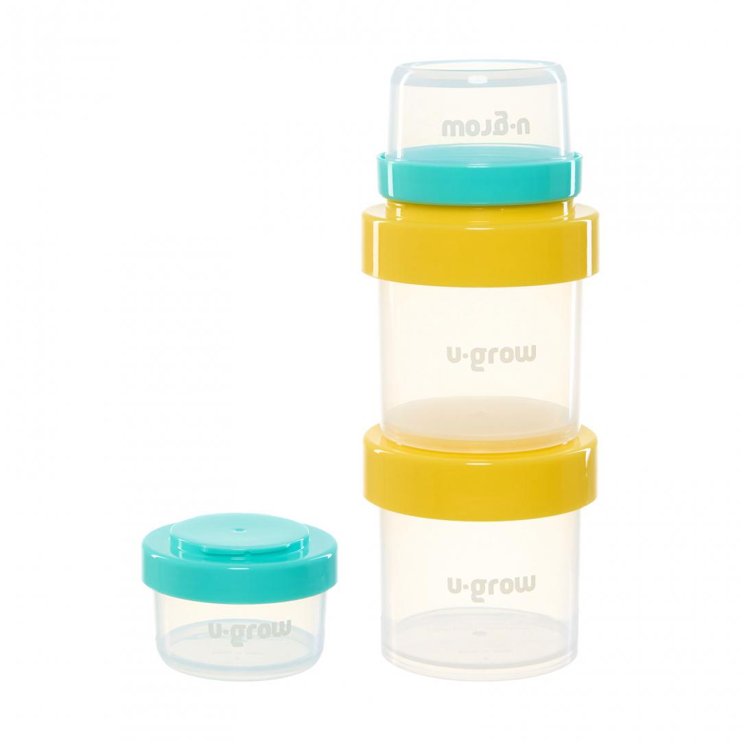 Set 8 recipiente cu capac pentru stocare hrana copii , 4*80ml + 4*220ml, U-Grow [3]