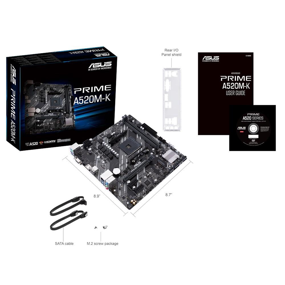 Placa de baza ASUS PRIME A520M-K, Socket AM4, DDR4, Micro-ATX [1]