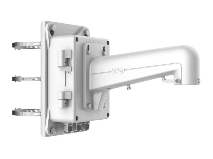 Accesorii - Suport de montaj pe stalp cu doza de conexiuni pentru camere PTZ Hikvision DS-1602ZJ-BOX-POLE, material aluminiu si otel, dimensiuni: 209.7×314×600.8mm, greutate: 6840g