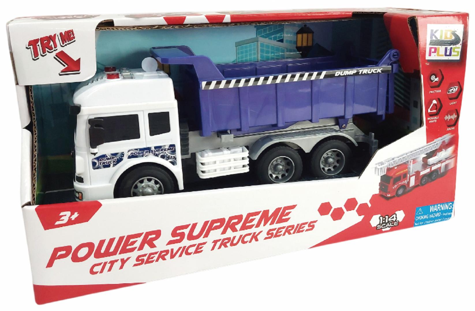 VEHICULE CU LUMINI, SUNETE SI FRICTIUNE, SCARA 1/14, 27.5CM, BASCULANTA MOV [1]
