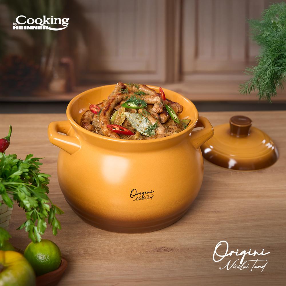 OALA CERAMICA CU CAPAC, 19x19.5 CM, 6 L, NICOLAI TAND, ORIGINI, COOKING BY HEINNER [8]