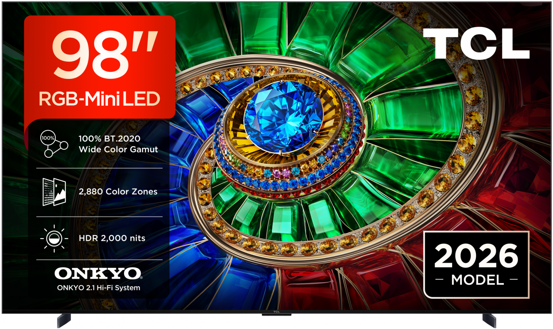TV, Electronice & Gaming - Televizor TCL RGB-MiniLed 98RM7L, 248 cm, Smart Google TV, 4K Ultra HD, 144Hz, Clasa D (Model 2026)