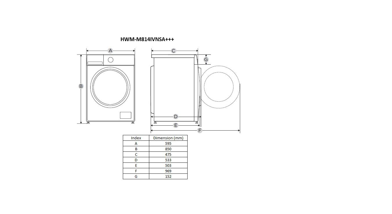 Masina de spalat rufe HEINNER HWM-M814IVNSA+++, 8 kg, 1400 rpm, Clasa: A, Argintiu [1]