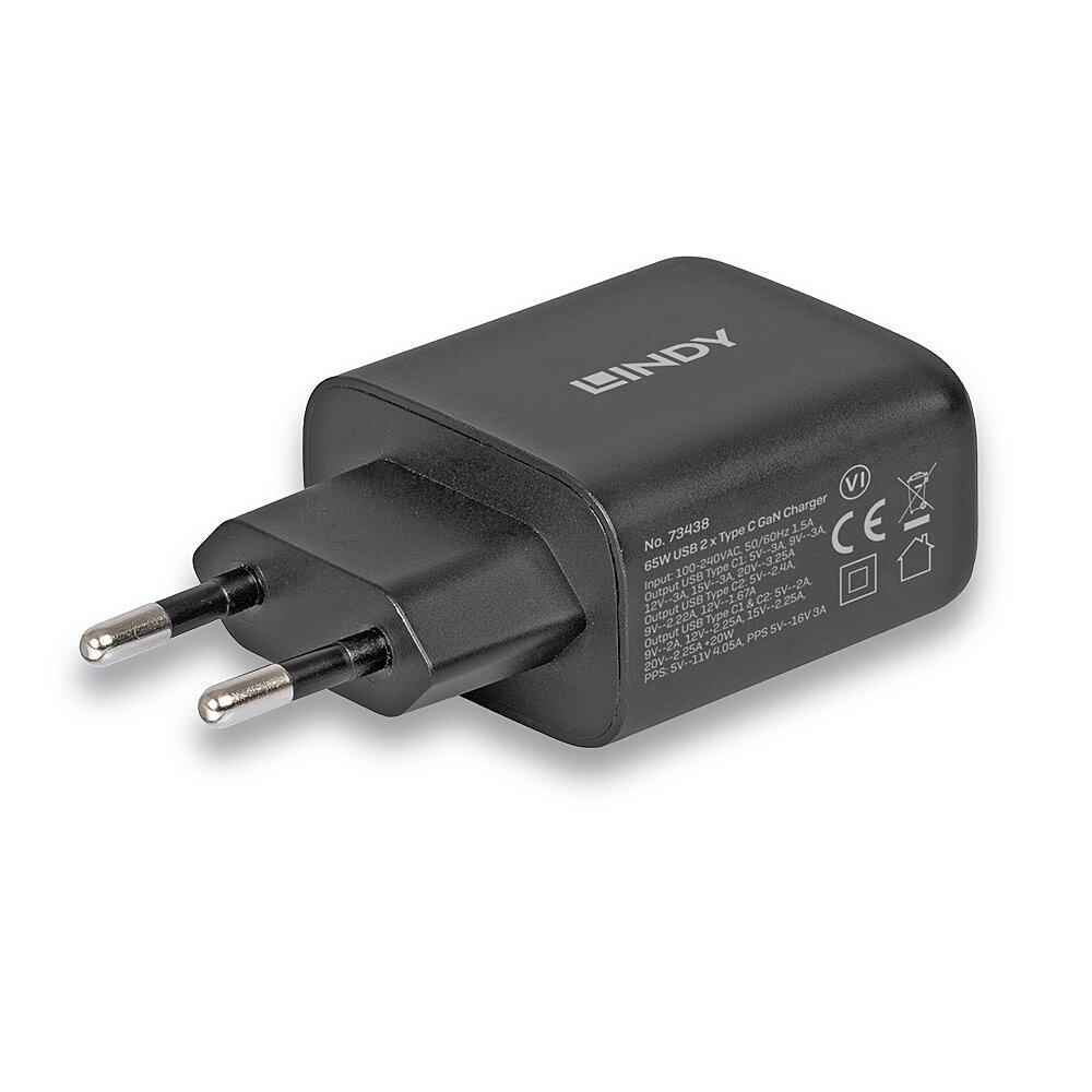 Incarcator Lindy 2x USB Type-C GaN 65W [2]