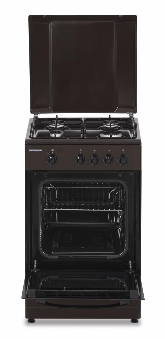 Aragaz gaz Heinner HFSC-SME50BRW, 4 arzatoare, dispozitiv de siguranta, 50x55 cm, maro [1]