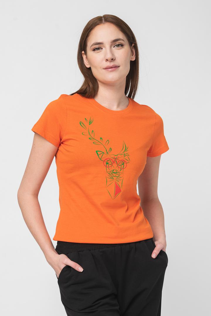 Tricouri - TRICOU CERB FAMILIE FEMEI ORANGE-S