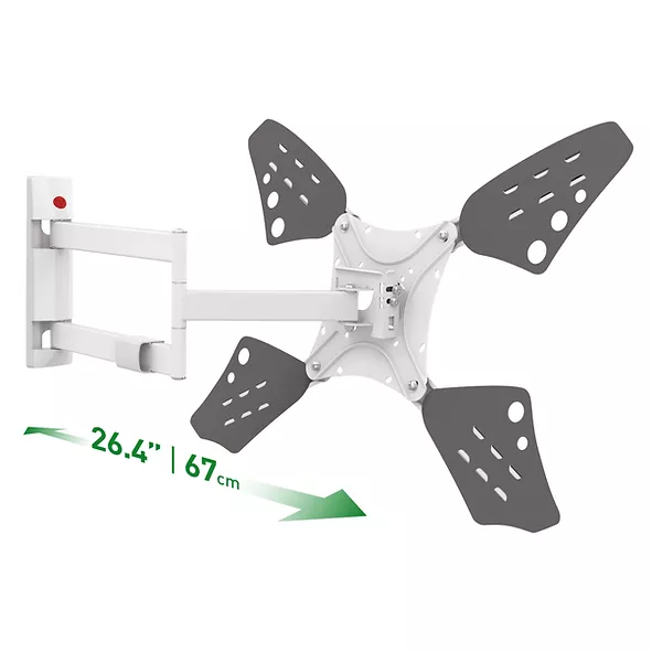 Suport TV de perete, Barkan 3400LW.W, Fix, 40"- 70", VESA 600 x 400 mm, suporta pana la 25kg, alb [1]