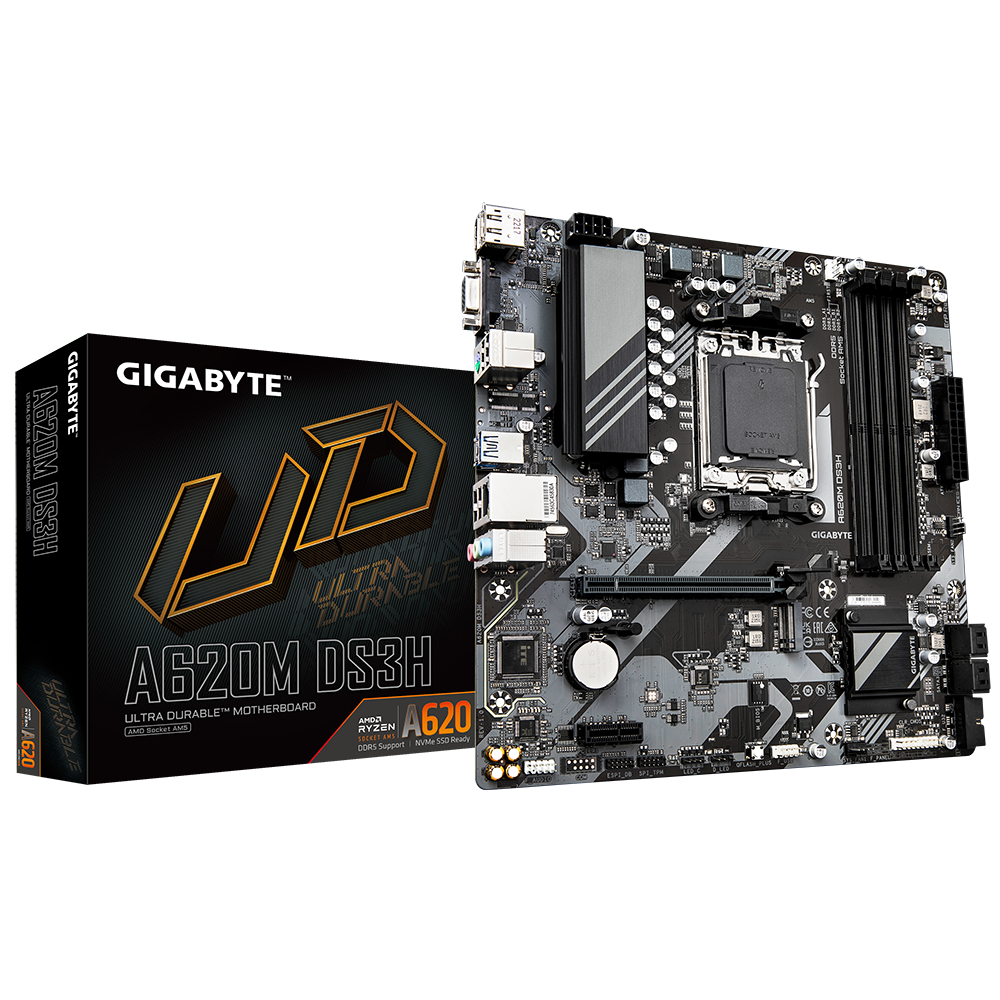 Componente PC - Placa de baza Gigabyte A620M DS3H, Socket AM5, DDR5, Micro-ATX