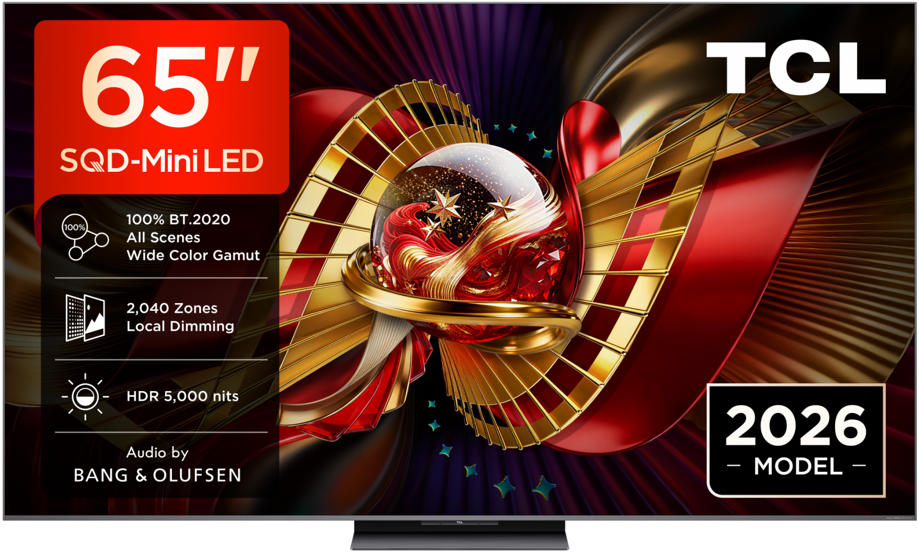 TV, Electronice & Gaming - Televizor TCL SQD-MiniLed 65C8L, 164 cm, Smart Google TV, 4K Ultra HD, 144Hz, Bang & Olufsen, Clasa D (Model 2026)