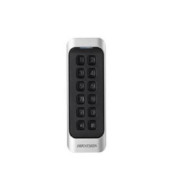 Cititoare - Cititor de card cu tastatura Hikvision DS-K1107AEK, citeste carduri cu frecventa de 125 KHz, distanta citire: <= 50 mm, RS-485, Wiegand (W26/W34) protocol si protocol OSDP, indicator de stare si alime