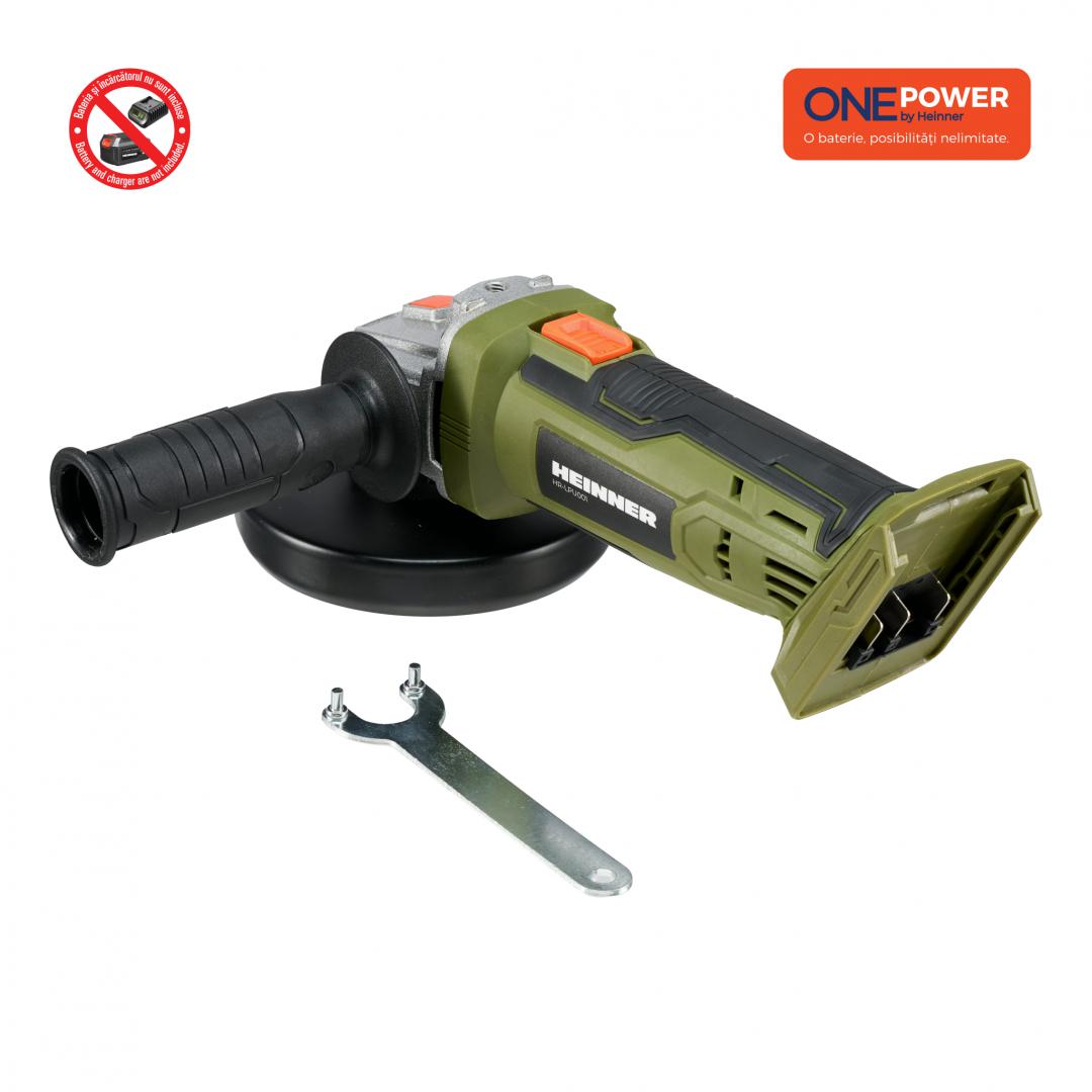ONE POWER by HEINNER POLIZOR UNGHIULAR 18V 9500RPM (FARA BATERIE SI INCARCATOR) [2]