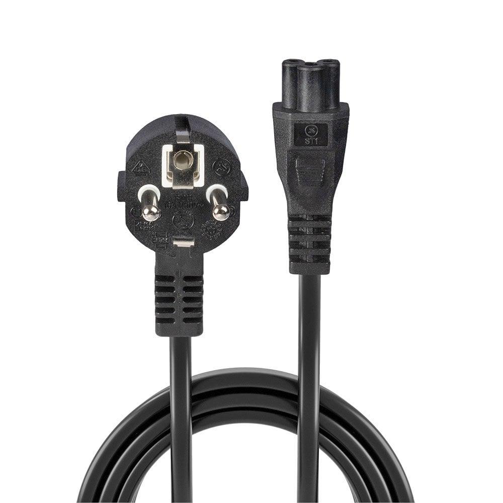 Cablu alimentare Lindy, conector A: Schuko, conector B: IEC C5C5, lungime cablu 2m, material PVC si PBT, material conductor: cupru, dimensiuni A: 36.5x71x36.5mm (1.44x2.8x1.44in), B: 22.8x64x15mm (0.9 [1]