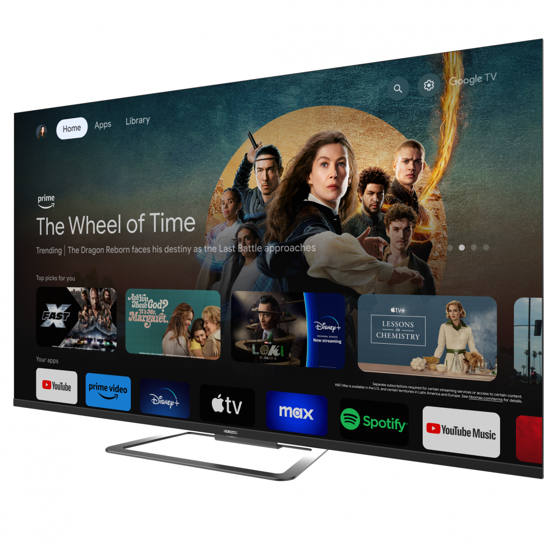 QLED TV HORIZON 4K-GTV 50HQ8590U/D, 50" QLED, 4K Ultra HD (2160p), Dolby Vision HDR / HDR10 / HLG, Digital TV-Tuner DVB- S2/T2/C, CME 800Hz, Googlecast + Google Assistant + BT, Contrast 3000:1, 350 cd [1]