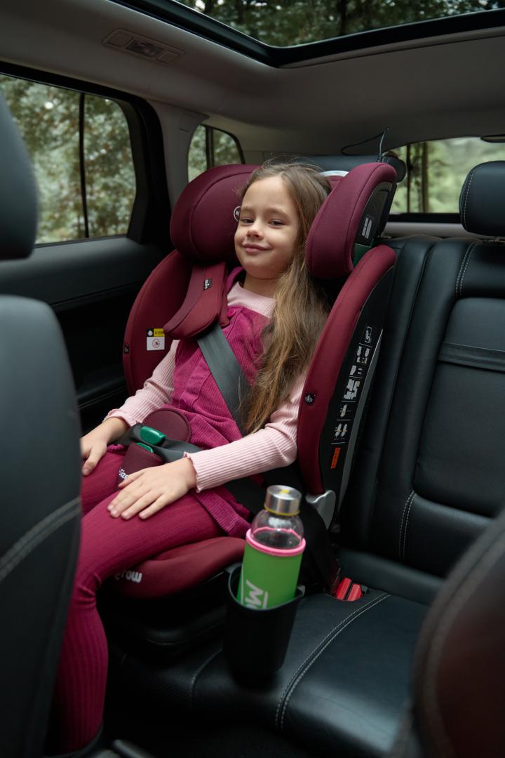Scaun auto I-size U-Grow Goldfix Plus, isofix, 76-150 cm (9-36 kg), boxa bluetooth, rosu [13]