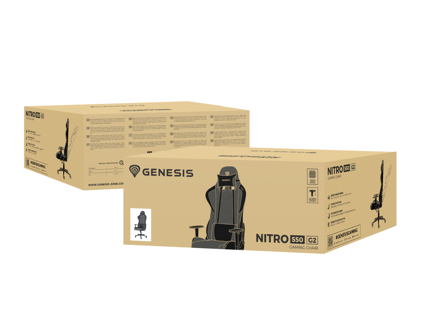 Scaun Gaming Genesis Nitro 550 G2, 150 kg, Gri [3]