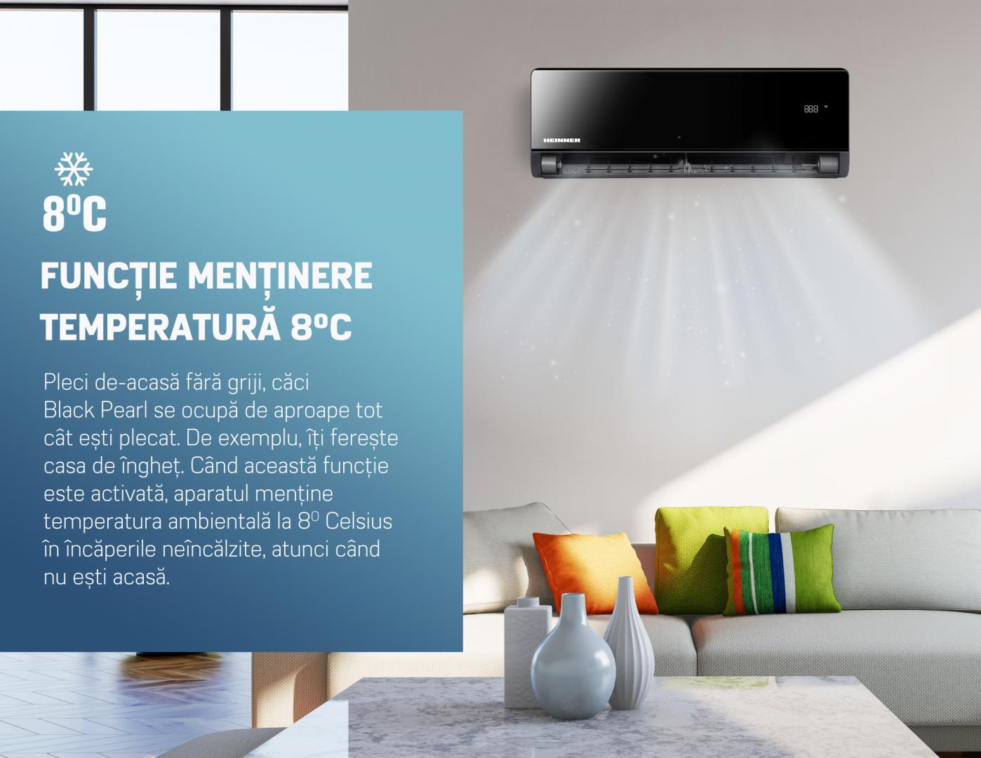 Aparat de aer conditionat split HEINNER HAC-BP18WIFI-BK, 18000 BTU, clasa: racire A++/ incalzire A+, WI-FI [9]
