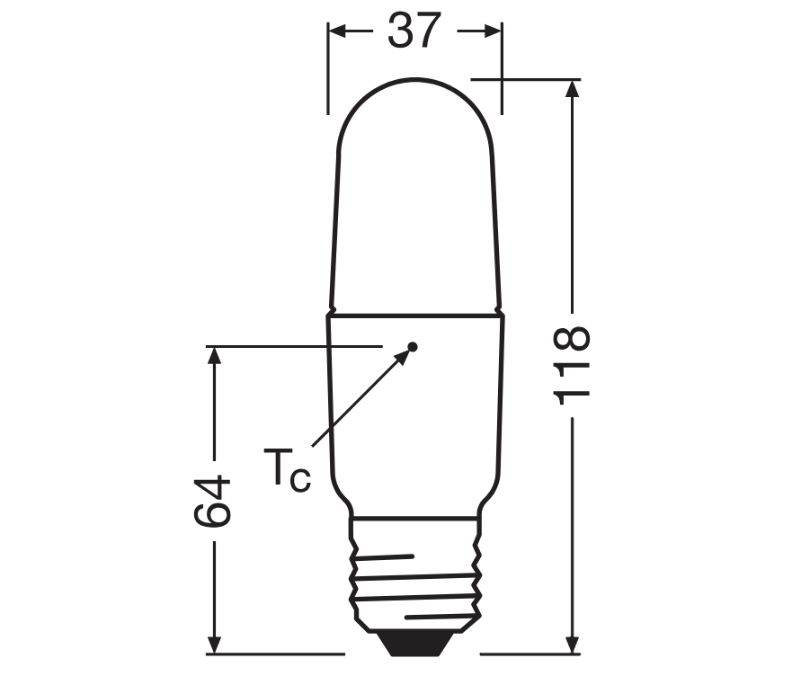 Bec LED Osram Parathom Stick, E27, 9.5W (75W), 1055 lm, lumina neutra(4000K), Ø3.6cm [1]