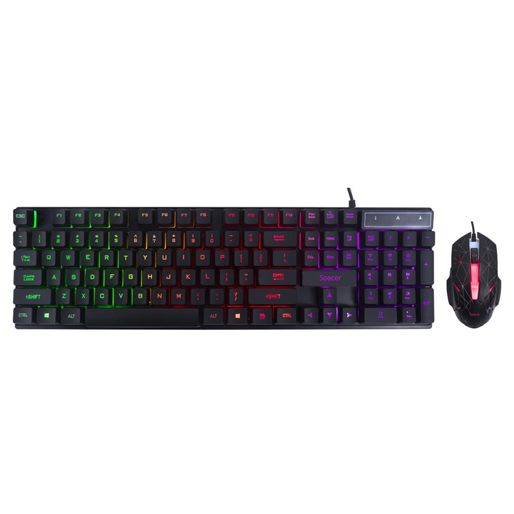 Kit mouse tastatura - Kit wired tastatura si mouse Spacer SP-GK-01, taste numerice, negru