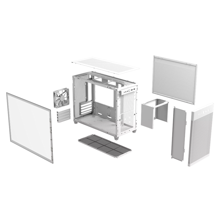 Carcasa ASUS AP201 PRIME CASE TG WHITE, Mini Tower, White [5]