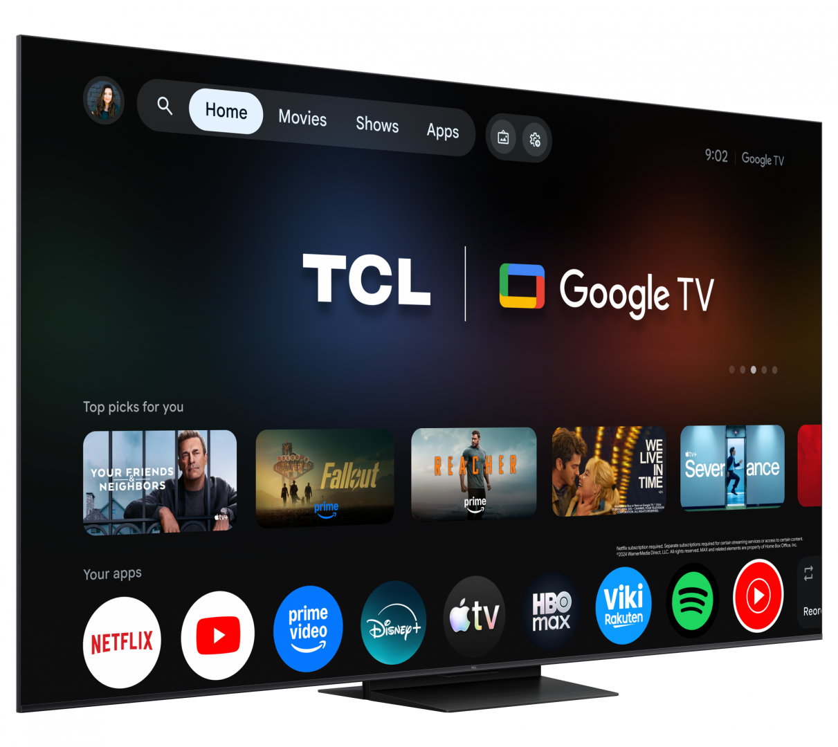Televizor TCL SQD-MiniLED 85MSQLED80L, 214 cm, Smart Google TV, 4K, Onkyo (Model 2026) [2]