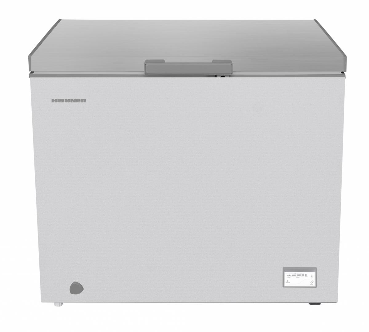 Lazi frigorifice - Lada frigorifica HEINNER HCF-HM246CSE++, 246 L, Clasa E, Sistem convertibil frigider/congelator, Rezistenta la frig, Inox