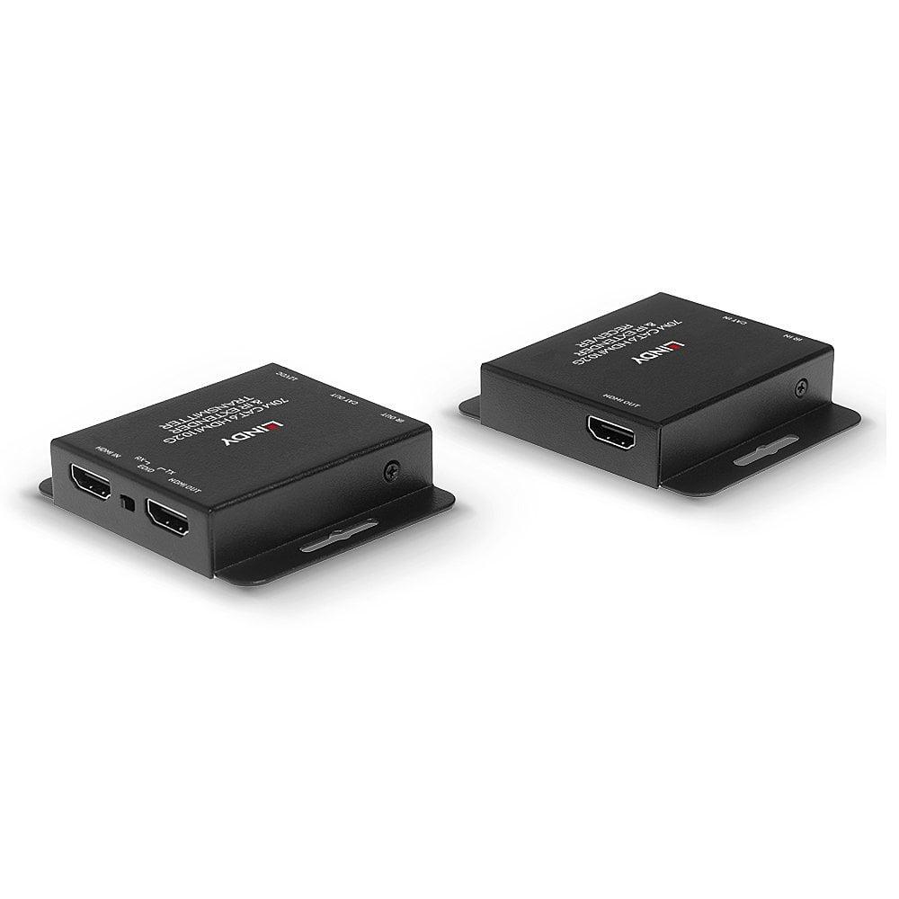 Lindy 50m Cat.6 HDMI & IR Extender with Loop Out Description Extends HDMI & IR Signals up to 70m using a single Cat.6 Cable Supports resolutions up to 3840x2160@30Hz 4:4:4 8bit Features a loop-through [2]