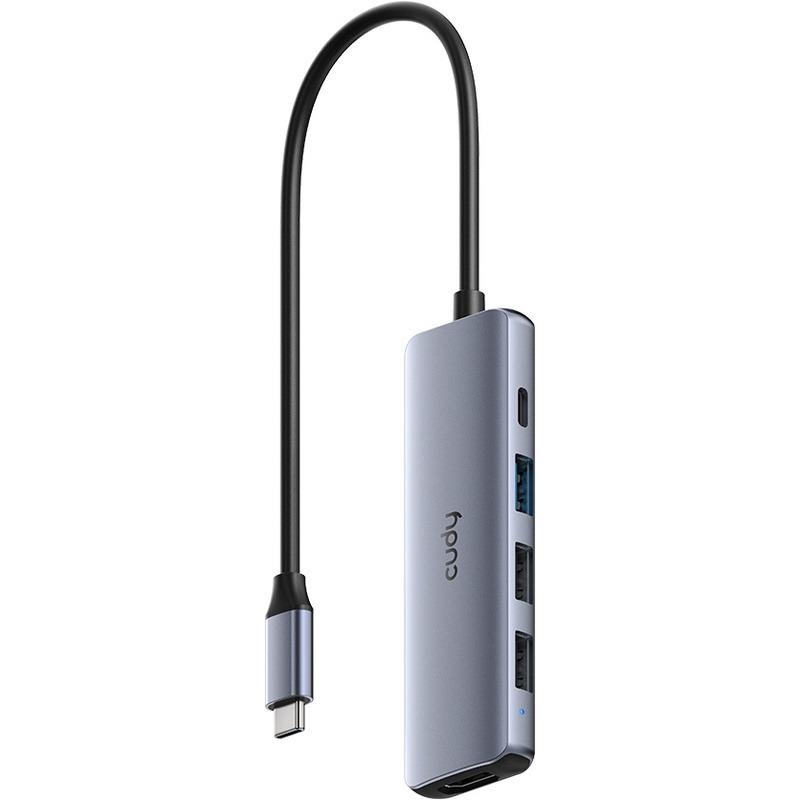 Hub USB CUDY 5-IN-1 USB Hub, USB-C, 5 porturi, HDMI, Argintiu [1]