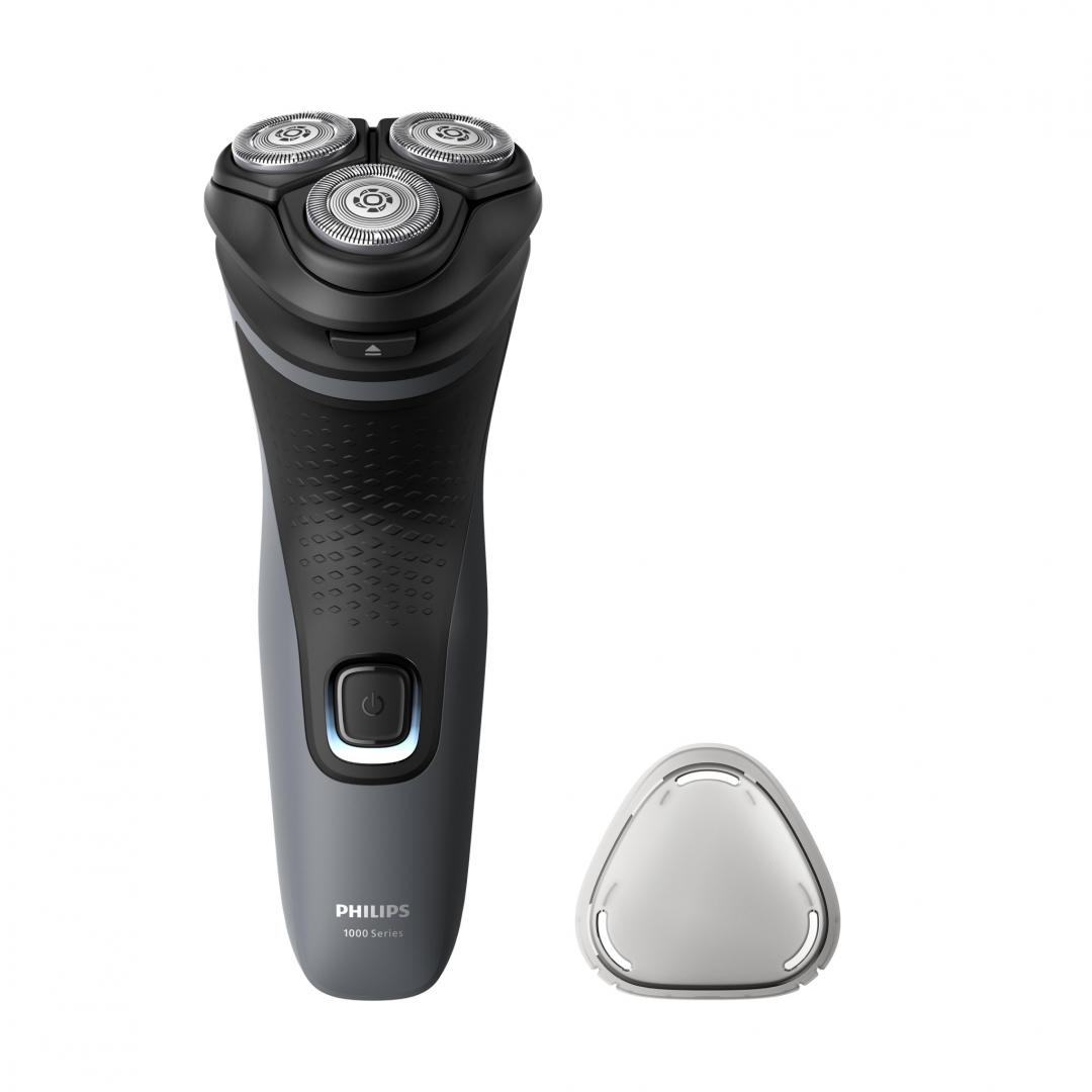 Aparate de ras electrice - Aparat de ras PHILIPS Seria1000 S1142/00, Autonomie 40 min, 3 elemente de taiere, Gri, L x A x I (mm) 80x100x190