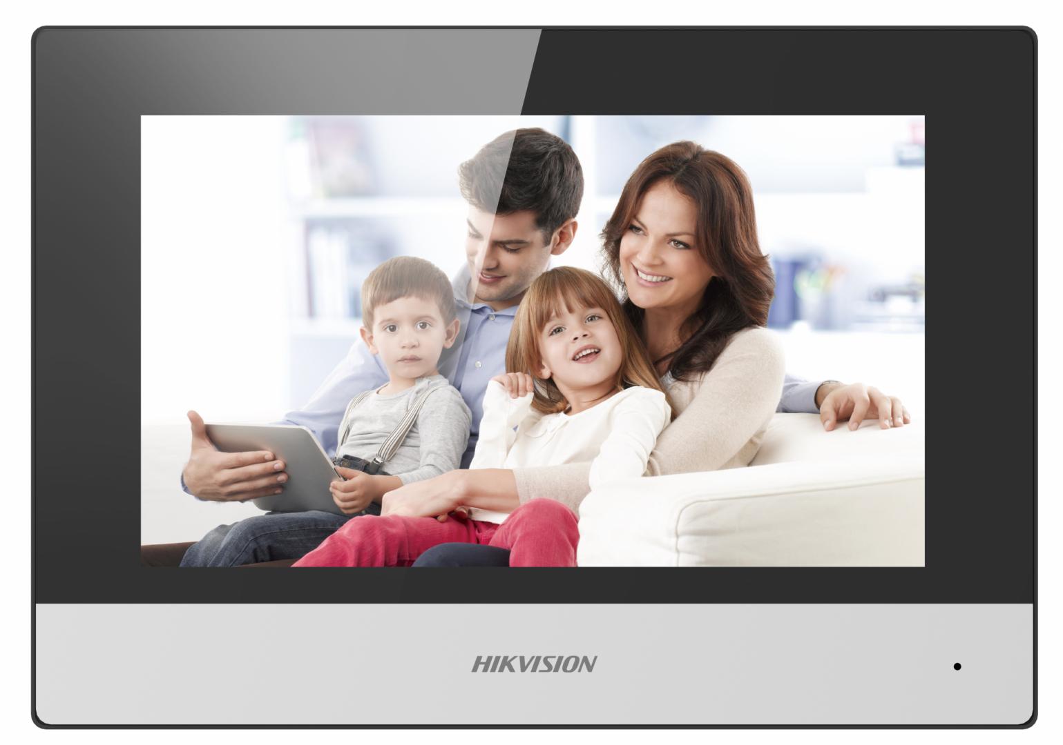Video - Monitor videointerfon WIFI modular 7" color Hikvision DS-KH6320-WTE1/EU;ecran LCD 7" color cu touch screeen, rezolutie ecran 1024 × 600; designmodern; Conectivitate: Retea wireless: Wi-Fi 802.11b/g/n;