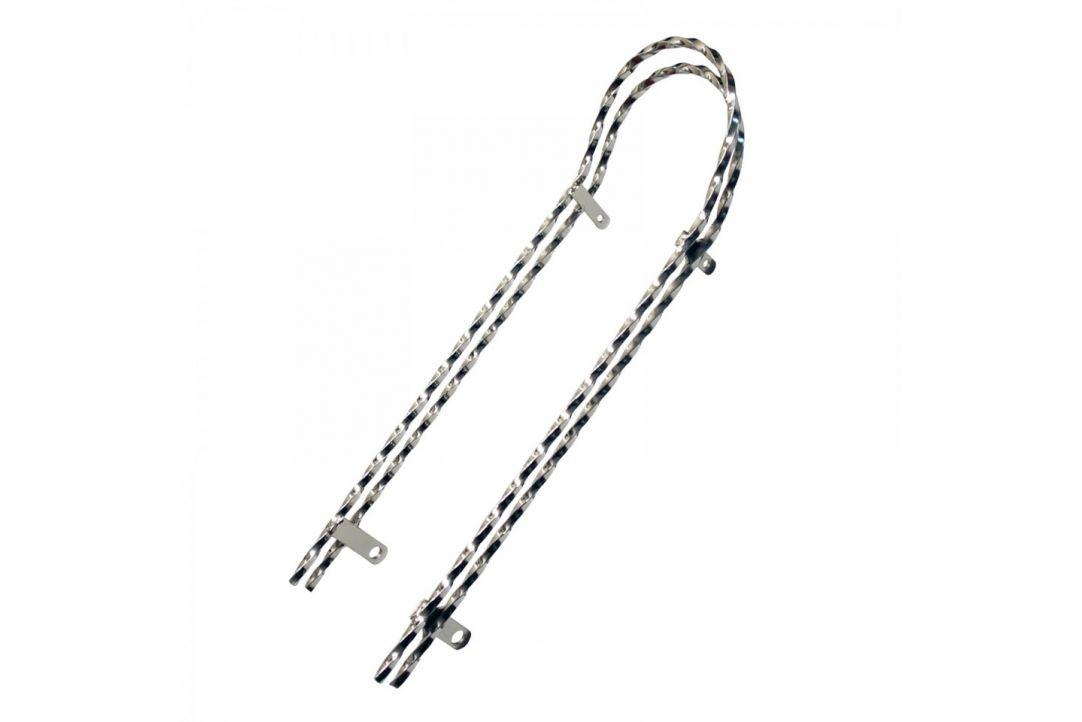 Accesorii ciclism - Sissy bar suport sa, profil patrat torsionat, dublu,lungime 18 inch, pentru roti de 20, material Otel, Crom