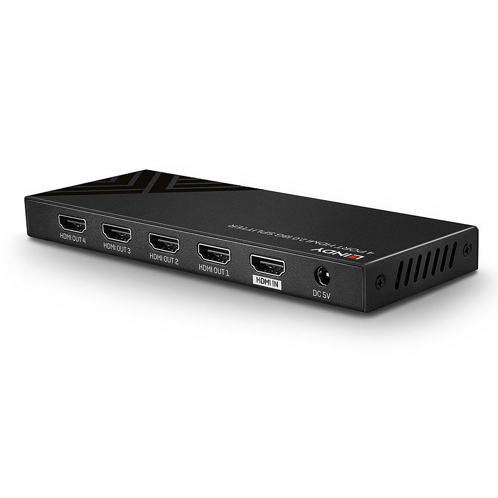 Splitter semnal video Lindy 4x HDMI 2.0 18G, latime de banda 18Gbps, rezolutie maxima 3840x2160, audio pass-through [4]