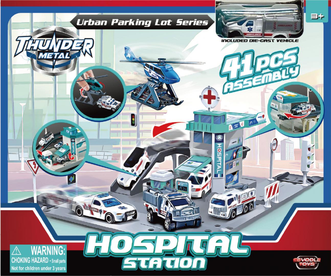 MACHETA DIE CAST, PARCARE, SCARA MASINUTA 1/64, DIMENSIUNE MASINUTA 7.5CM, DIMENSIUNE PARCARE 36 CM [1]