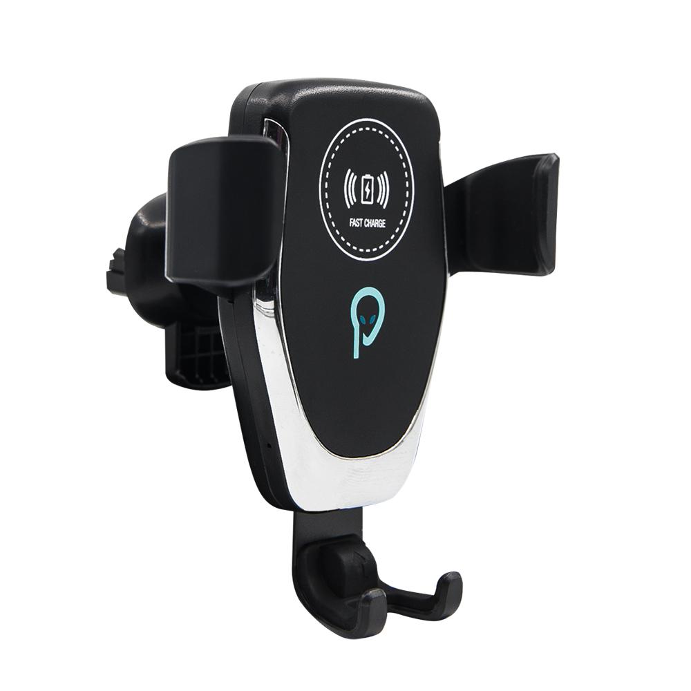 Accesorii - Suport auto si incarcator wireless SPACER pt. SmartPhone 2 in 1, fixare in grilaj, incarcare wireless Qi 10W