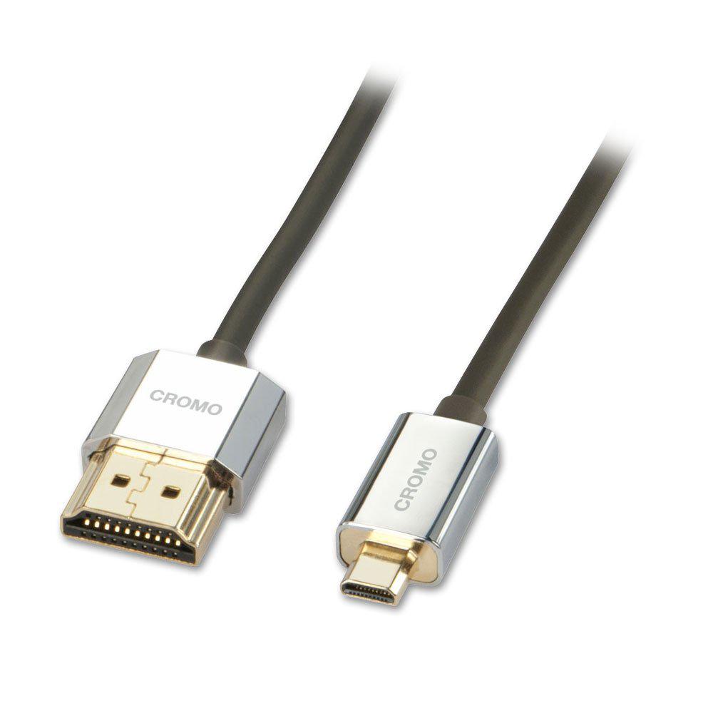 Cabluri video - Cablu Lindy LY-41682, HDMI to Micro HDMI Cable with Ethernet, 2m, negru