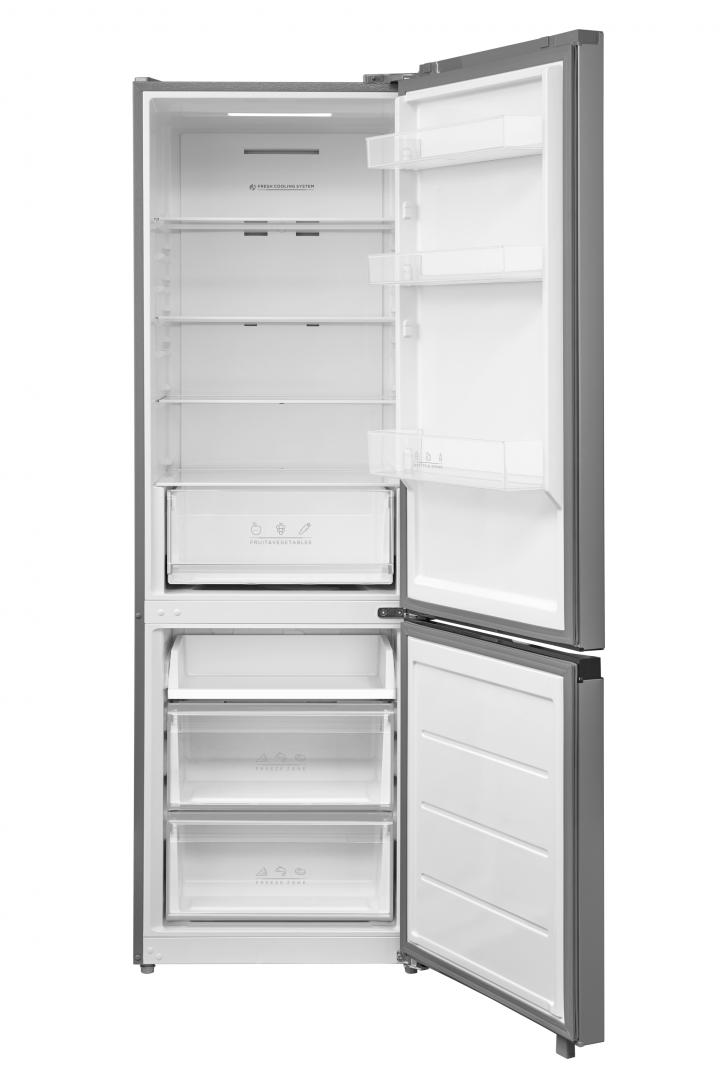 Combina frigorifica HEINNER HCNF-M330INVSE++, No Frost, 330 l, Clasa E, Compresor Inverter, Argintiu [1]