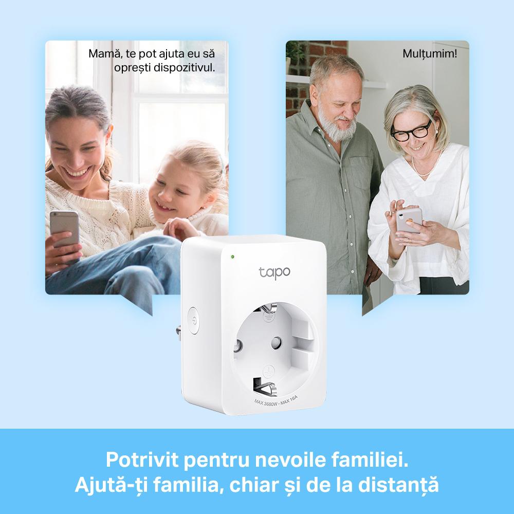 TP-Link MINI SMART WI-FI SOCKET TAPO P110(4-PACK), Protocol: IEEE 802.11b/g/n, Bluetooth 4.2 (doar pentru onboarding), 2.4 GHz, Cerințe de sistem: Android 4.4 sau o versiune mai recentă, iOS 9.0 sau o [1]