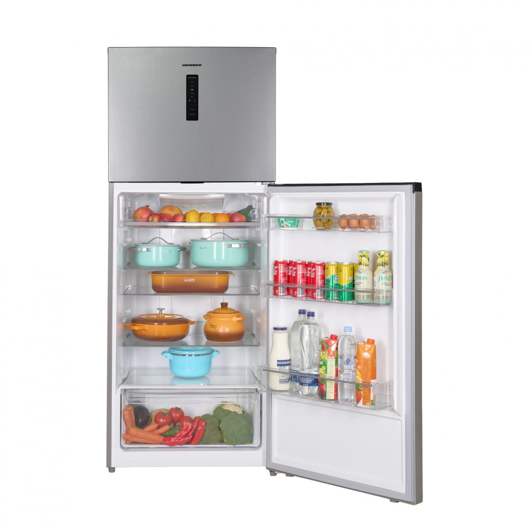 Frigider cu doua usi HEINNER HF-HM415NFSE++, No Frost, 415 l, Clasa E, Argintiu [3]