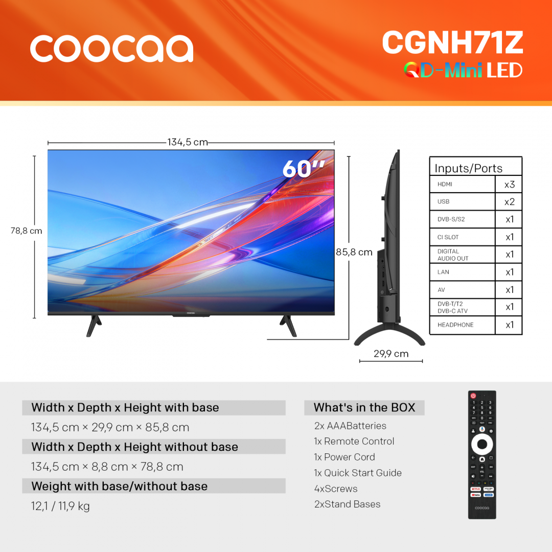Televizor Coocaa QD-MiniLED 60CGNH71Z, 152 cm, 4K, Smart TV [3]