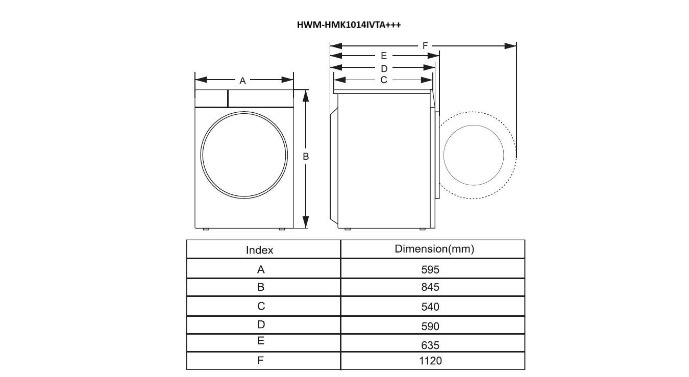 Masina de spalat rufe HEINNER HWM-HMK1014IVTA+++, 10 Kg, 1400 rpm, Clasa: A, Argintiu [5]