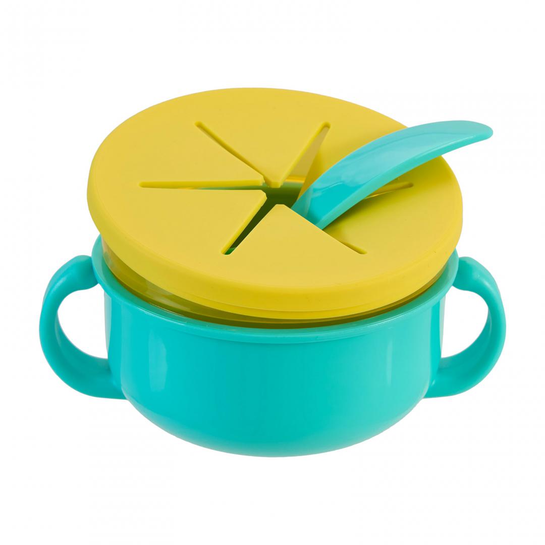 Bol 2 in 1 pentru snackuri si lingurita, blue, U-Grow [3]