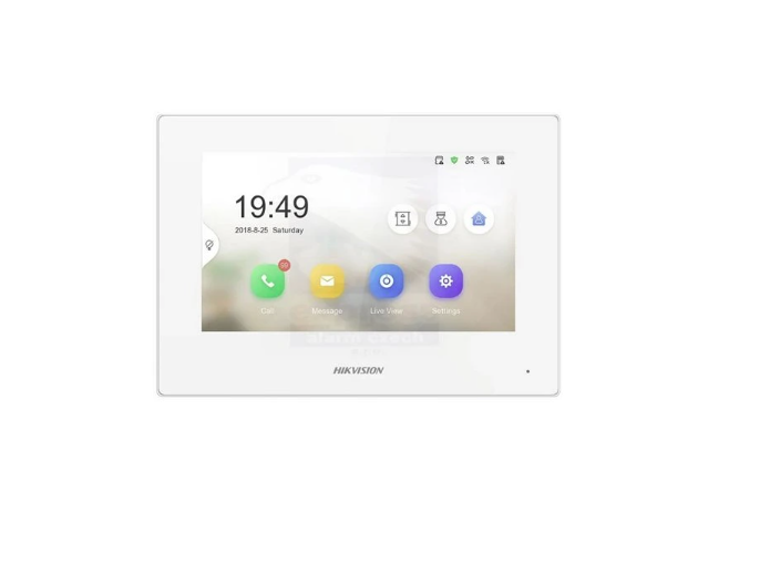 Video - Monitor videointerfon Hikvision DS-KH6320Y-WTE2/WH, 2 fire, 4 7-inch IPS touch screen, rezolutie: 1024 × 600, TFT, fara butoane, temperatura de functionare: -10 °C to 50 °C, culoare: alb.